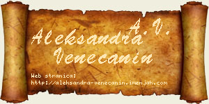 Aleksandra Venečanin vizit kartica